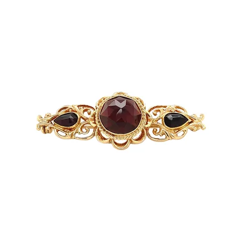 Vintage 14K Gold Brooch with Garnet