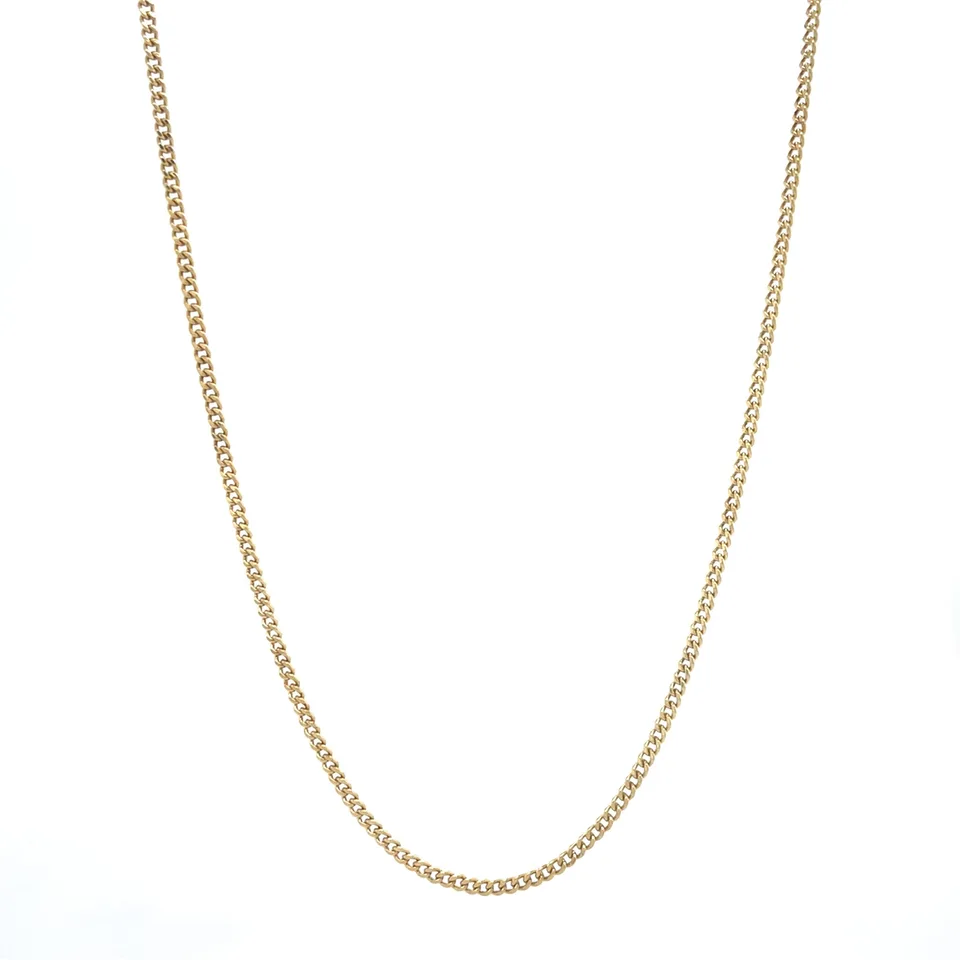 Vintage 14K Gold Curb Long Necklace