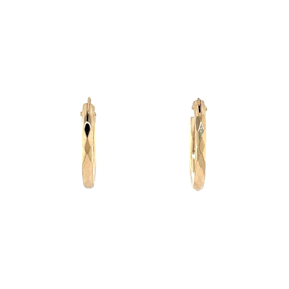 Vintage 14K Gold Fancy Hoop Earrings
