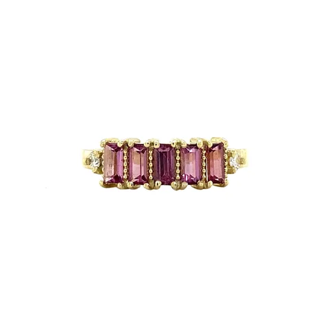 Vintage Jackie 14K Gold Ring, Lavender Love