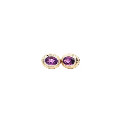 Vintage 9K Gold Earrings with Amethyst