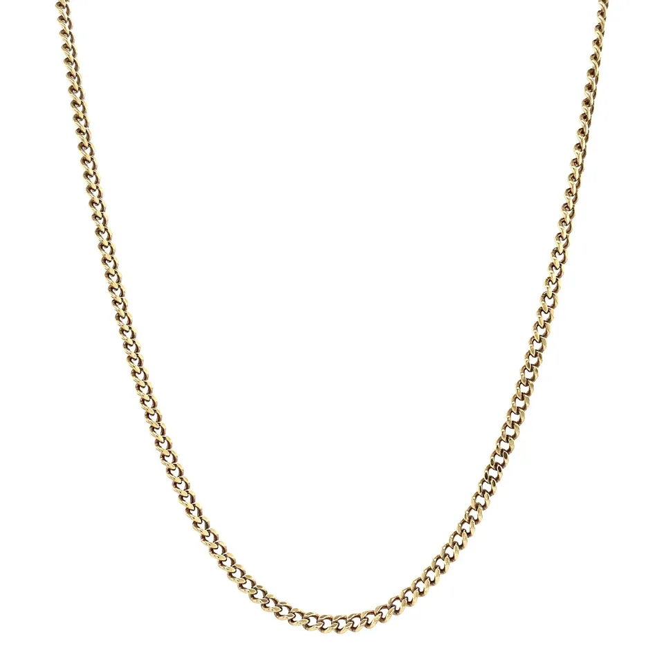 Vintage 14K Gold Curb Long Necklace