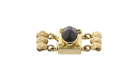 Vintage 14K Gold Decorative Clasp with Garnet Necklace
