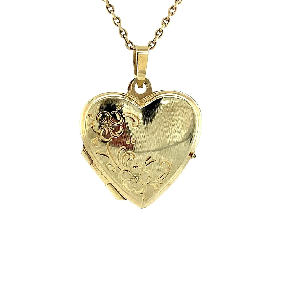 Vintage 14K Gold Locket Heart with Engraving