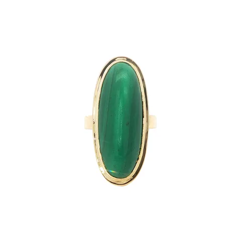 Vintage 14K Gold Ring with Malachite