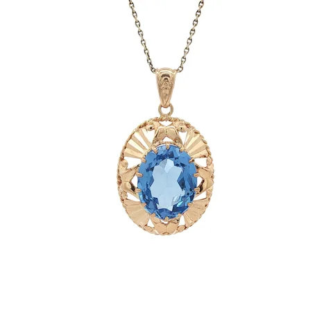 Vintage 18K Gold Pendant with Spinel