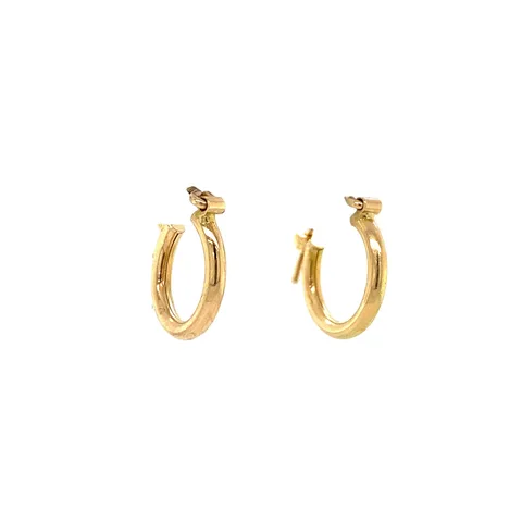 Vintage 14K Gold Smooth Hoop Earrings