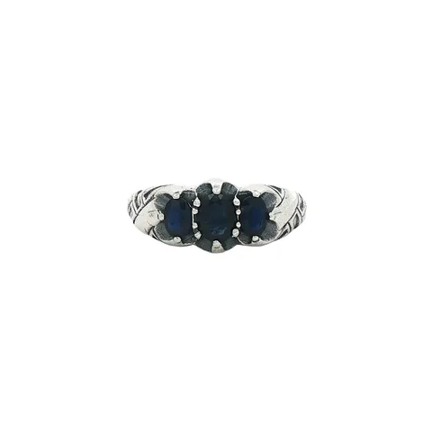 Vintage Sterling Silver Ring with Sapphire