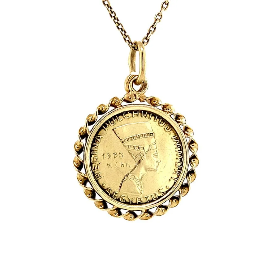 Vintage 14K Gold Pendant with Coin