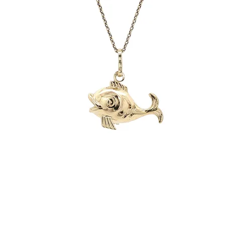 Vintage 14K Gold Fish Pendant