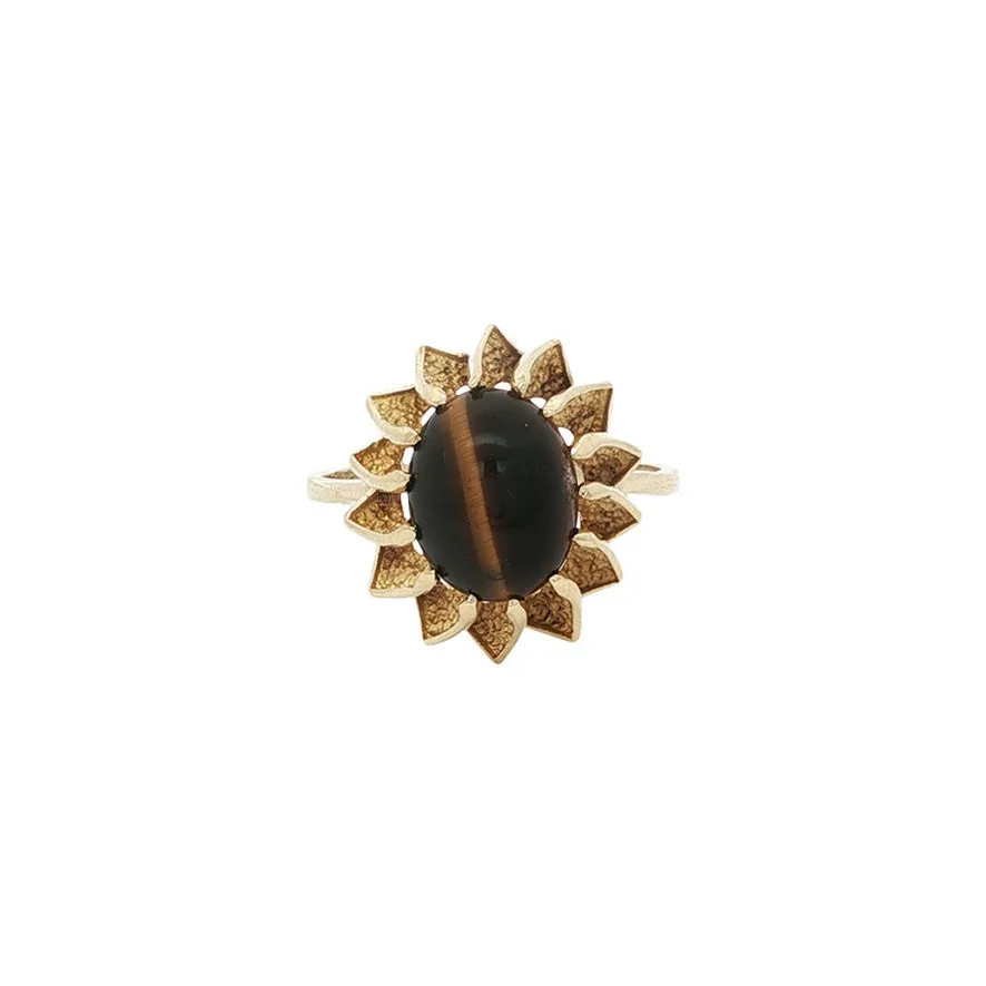 Vintage 14K Gold Ring with Tiger's Eye
