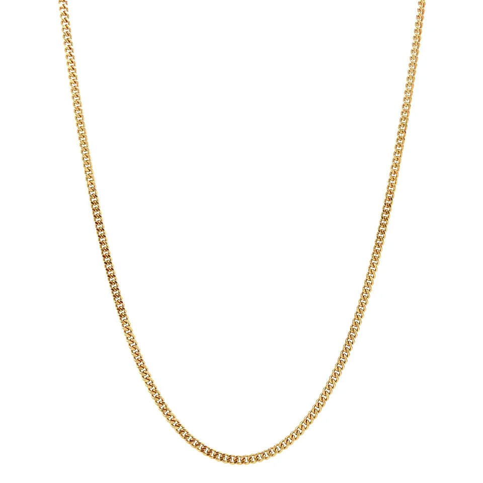 Vintage 14K Gold Long Necklace Curb 50.5 cm