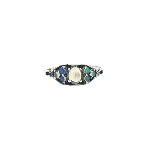 Vintage Sterling Silver Ring with Opal