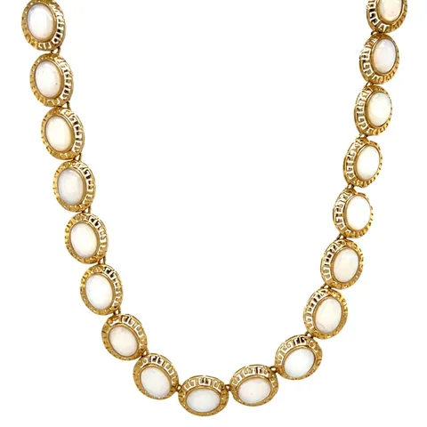 Vintage 14K Gold Necklace with Opal