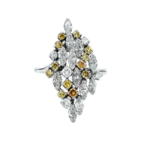 Vintage 14K White Gold Ring with Diamond