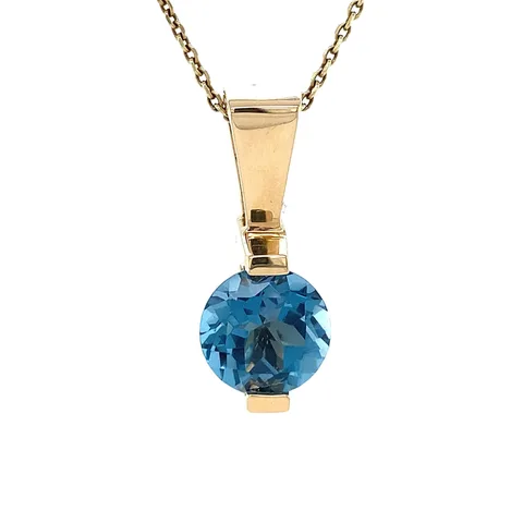 Vintage 14K Gold Pendant with Topaz