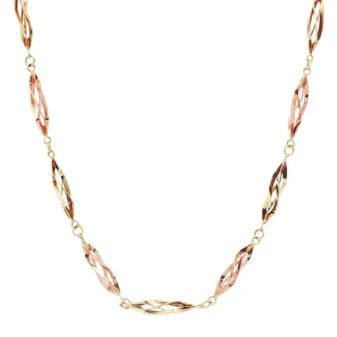 Vintage 14K Two Tone Gold Fancy Necklace