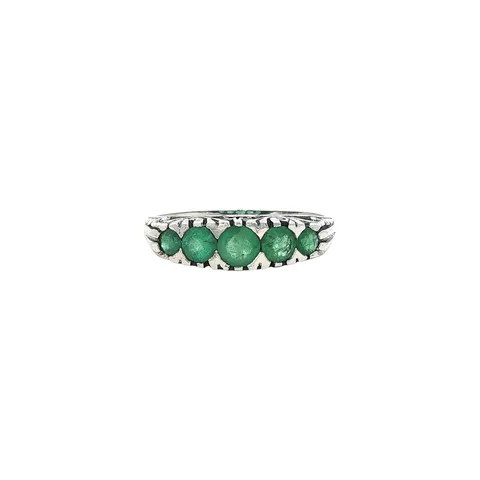 Vintage Sterling Silver Ring with Emerald