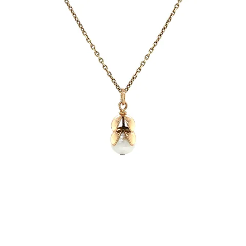 Vintage 14K Rose Gold Pendant with Pearl