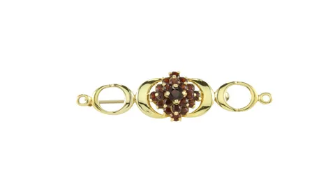 Vintage 18K Gold Brooch with Garnet