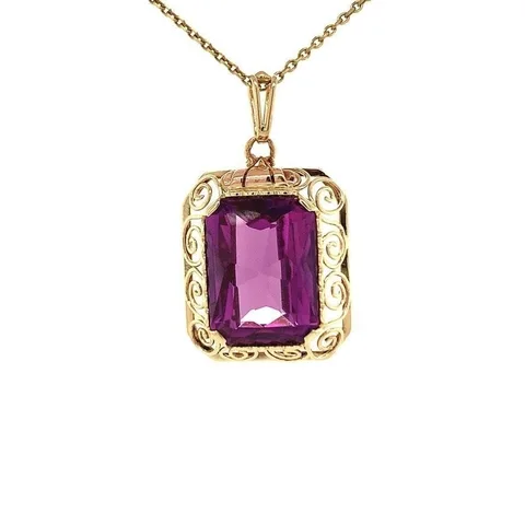 Vintage 14K Gold Pendant with Sapphire