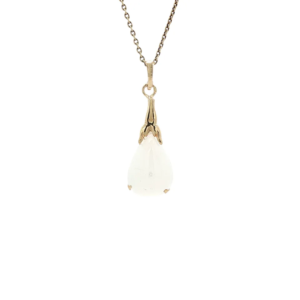 Vintage 14K Gold Pendant with Moonstone