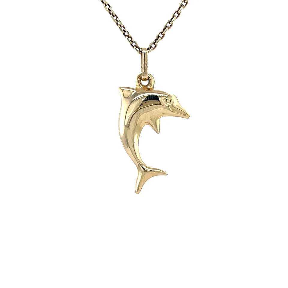 Vintage 14K Gold Dolphin Pendant
