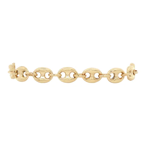 Vintage 14K Gold Coffee Bean Link Bracelet