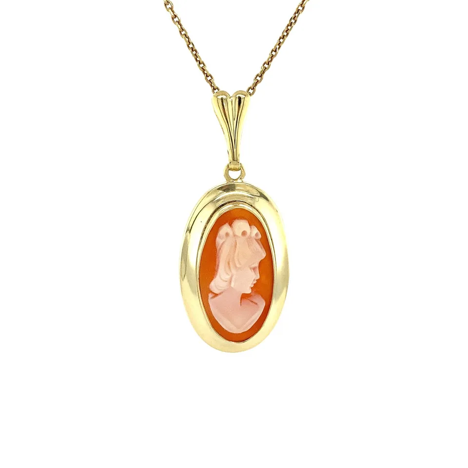 Vintage 14K Gold Pendant with Cameo