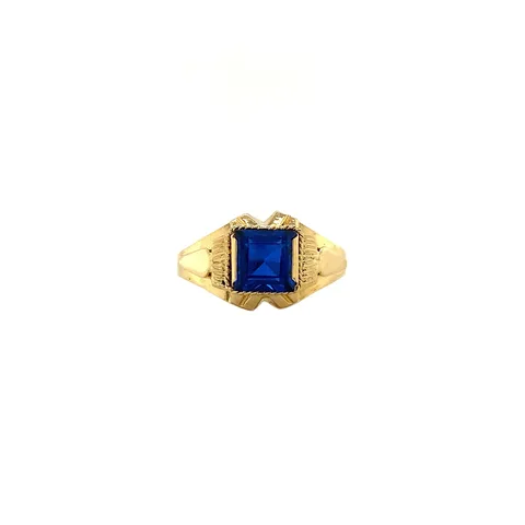 Vintage 18K Gold Ring with Sapphire