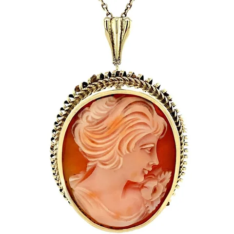 Vintage 14K Gold Pendant with Cameo