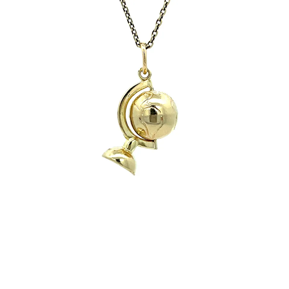 Vintage 14K Gold Globe Pendant