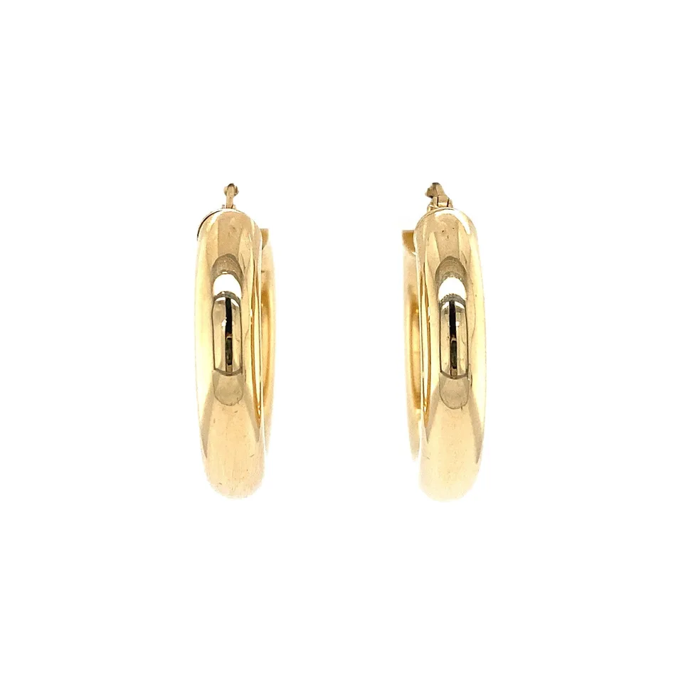 Vintage 14K Gold Smooth Hoop Earrings