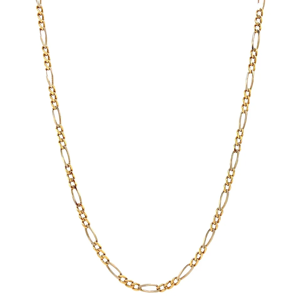 Vintage 14K Gold Necklace Figaro 55.5 cm