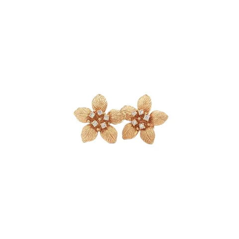 Vintage 14K Gold Earrings with Diamond