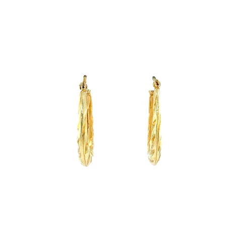 Vintage 14K Gold Twisted Hoop Earrings