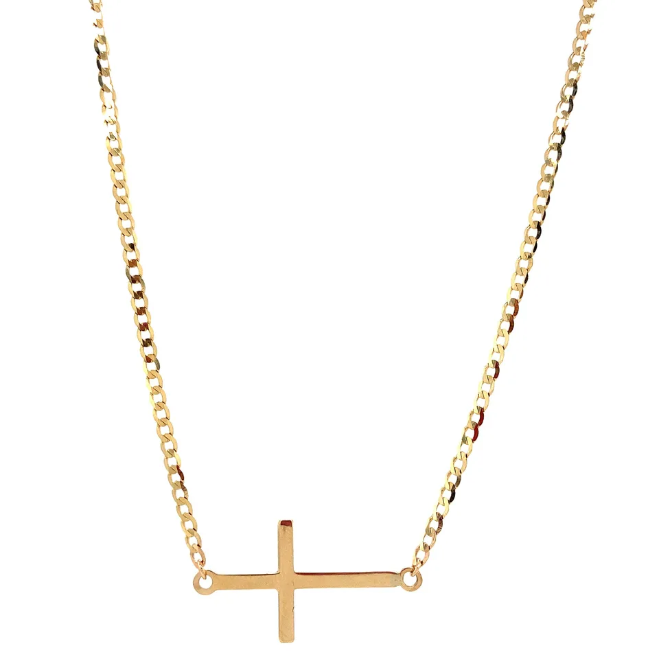 Vintage 14K Gold Pendant with Cross 47 cm