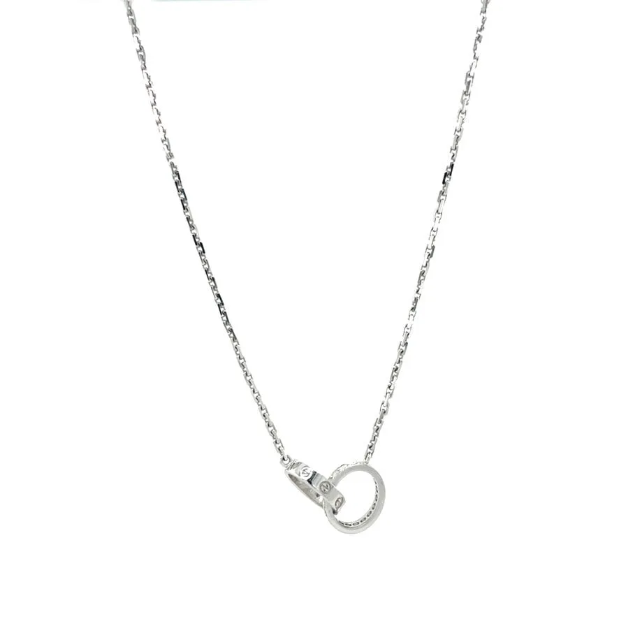 Vintage Cartier LOVE 18K White Gold Pendant Necklace