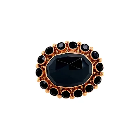 Vintage 14K Gold Cluster Brooch with Garnet