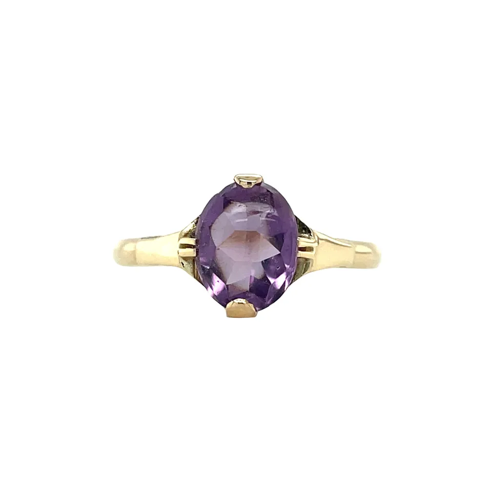 Vintage 12K Gold Ring with Amethyst