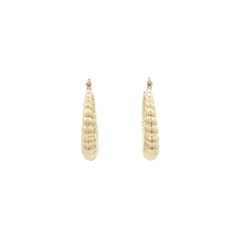 Vintage 14K Gold Fancy Hoop Earrings