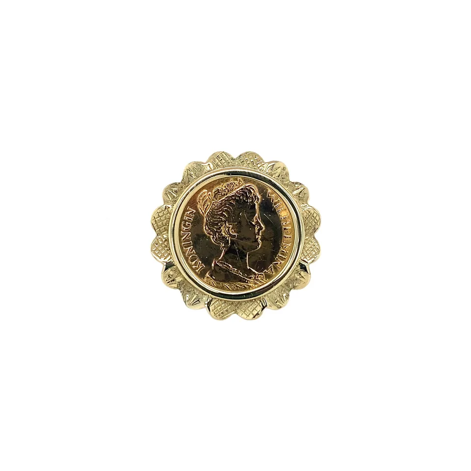 Vintage 14K Gold Ring with Coin
