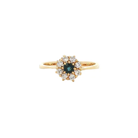 Vintage 14K Gold Ring with Sapphire and Diamond