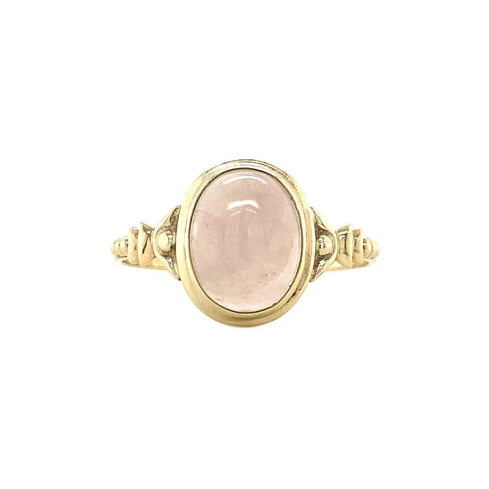Vintage 9K Gold Ring with Rose Quartz