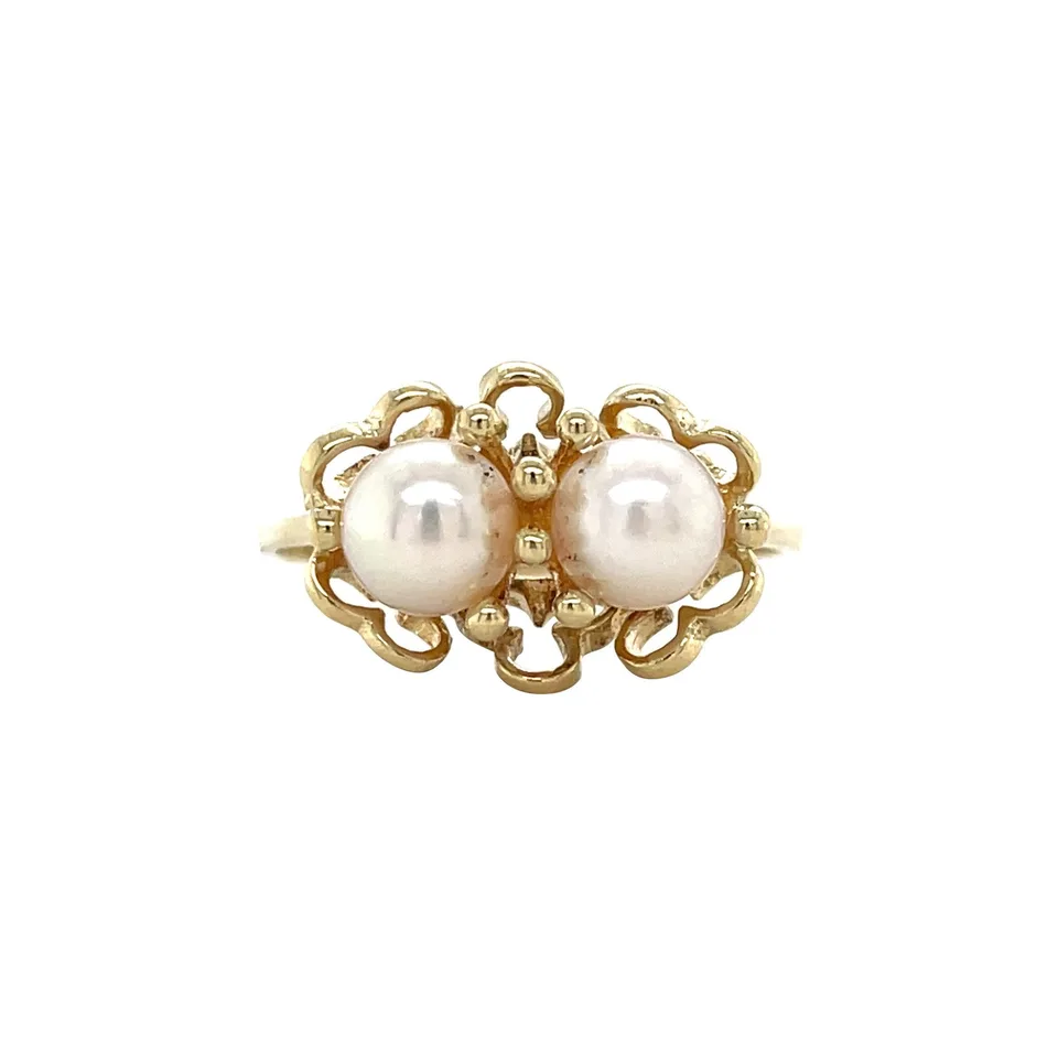 Vintage 14K Gold Ring with Pearl
