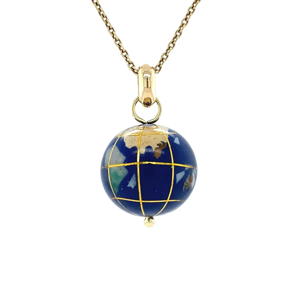 Vintage 14K Gold Globe Pendant