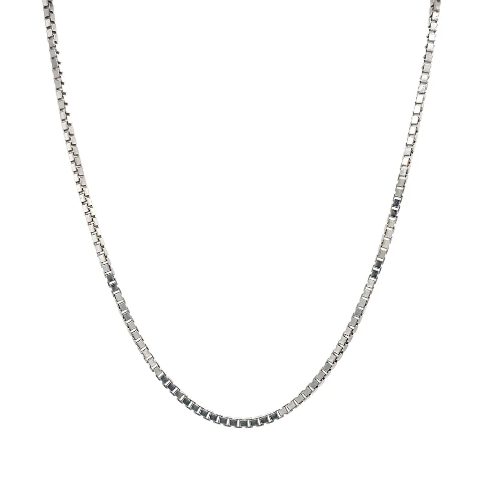 Vintage 14K White Gold Venetian Long Necklace