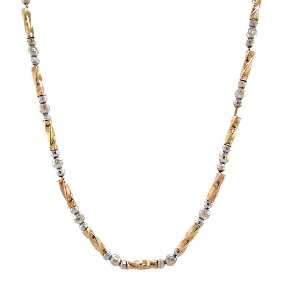 Vintage 14K Two Tone Gold Fancy Necklace