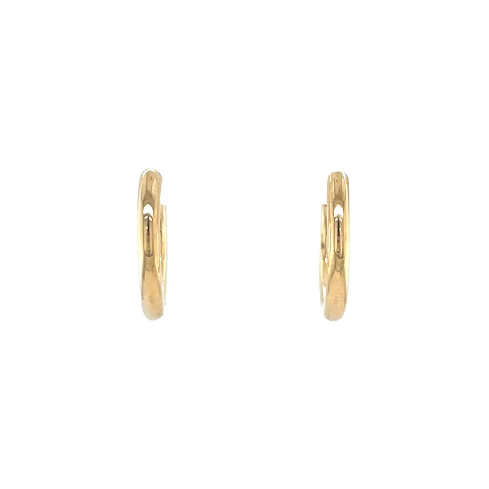 Vintage 18K Gold Smooth Hoop Earrings