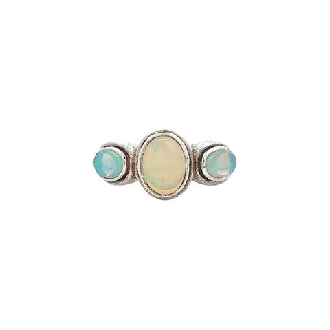 Vintage Sterling Silver Ring with Opal